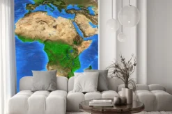 Naklejka: Mapa świata wysokiej rozdzielczości koncentruje się na afryce