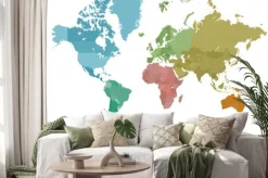 Naklejka: Mapa świata z kontynentem w innym kolorze