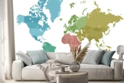 Naklejka: Mapa świata z kontynentem w innym kolorze