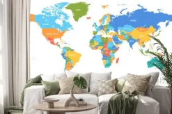 Naklejka: Mapa świata z podziałem na kraje