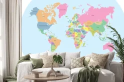 Naklejka: Mapa świata z podziałem na kraje