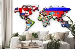 Naklejka: Mapa z flagami