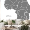 Naklejka: Mapa z krajami afryki szarych