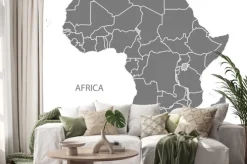 Naklejka: Mapa z krajami afryki szarych