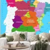 Naklejka: Mapa z regionami hiszpanii