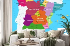 Naklejka: Mapa z regionami hiszpanii