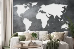 Naklejka: Mappa mondiale su lavagna