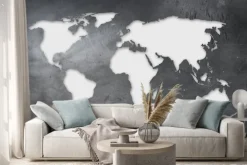 Naklejka: Mappa mondiale su lavagna