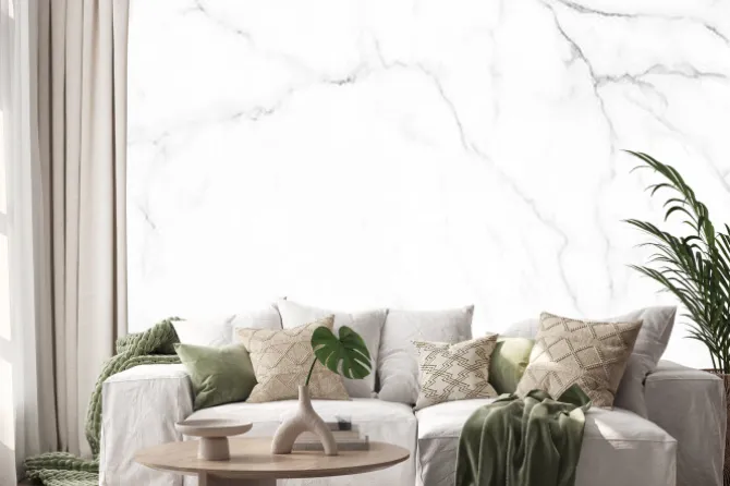 Naklejka: Marmur w odcieniach bieli i szarości