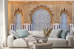 Naklejka: Marokańska fontanna z kolorowymi mozaikami