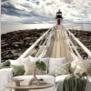 Naklejka: Marshall point lighthouse sfotografowany w perspektywie