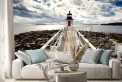 Naklejka: Marshall point lighthouse sfotografowany w perspektywie