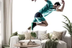 Naklejka: Mężczyzna biegacz jogger uruchomiony odizolowanych