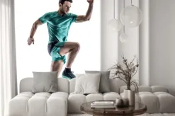 Naklejka: Mężczyzna biegacz jogger uruchomiony odizolowanych