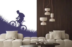 Naklejka: Mężczyzna na rowerze sylweta