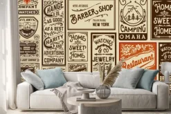 Naklejka: Mega pack projekty stare reklamy i etykiety - vintage ilustr