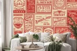 Naklejka: Mega pack retro wzory reklamowych i etykiet - vector illust