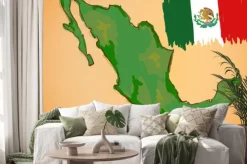 Naklejka: Meksyk mapa i flaga wektor