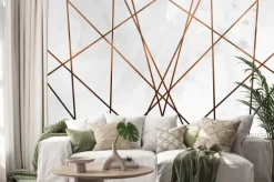 Naklejka: Metaliczne linie tworzące geometryczny wzór