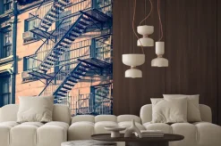 Naklejka: Metalowe schody przeciwpożarowe na budynku w nowym jorku