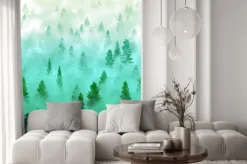 Naklejka: Mglisty krajobraz las