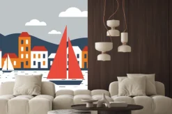 Naklejka: Miasto nad morzem