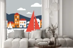 Naklejka: Miasto nad morzem