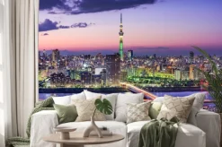 Naklejka: Miasto tokio nocą