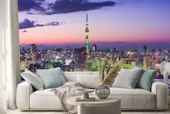 Naklejka: Miasto tokio nocą