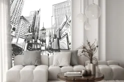 Naklejka: Miasto wyciągnąć rękę, ilustracji wektorowych