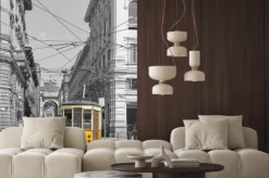 Naklejka: Milano con tram in piazza cordusio e sfondo galleria vittorio