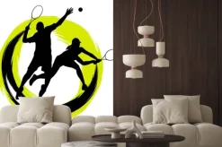 Naklejka: Minimalistyczne sylwetki tenisistów