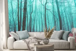 Naklejka: Mistyczne lasu w kolorze czerwonym i turkusowym