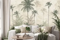 Naklejka: Modny wzór z tropikalną roślinnością dżungli