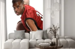 Naklejka: Młody czarny koszykarz