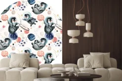 Naklejka: Młody ptak obserwator planet