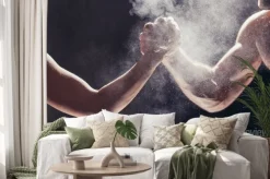 Naklejka: Młody sportowiec ćwiczący trening crossfit