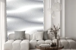 Naklejka: Moire wzór, monochromatyczne tła z mocą transu. optyczny