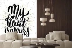 Naklejka: Moje serce jest twoje. ręcznie rysowane motywacja napis cytat.