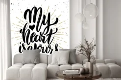 Naklejka: Moje serce jest twoje. ręcznie rysowane motywacja napis cytat.