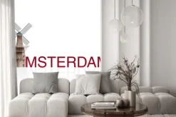 Naklejka: Molen de gooyer, amsterdam. wektory europejskich miast monumentals.