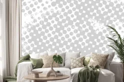 Naklejka: Monochromatyczne tło grunge punktów półtonów