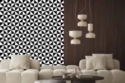 Naklejka: Monochromatyczny wzór geometryczny z trójkątów