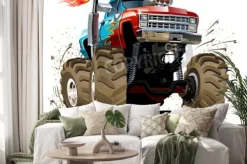 Naklejka: Monster truck w stylu kreskówkowym