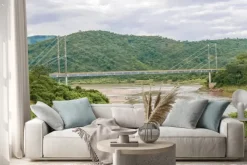 Naklejka: Most nad rzeką luangwa w zambii