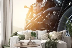 Naklejka: Motocykl parking na ulicy