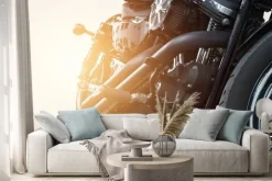 Naklejka: Motocykl parking na ulicy