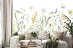 Naklejka: Motyle na polnej łące akwarela