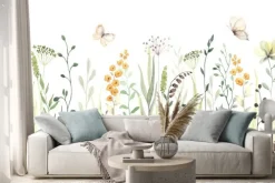 Naklejka: Motyle na polnej łące akwarela