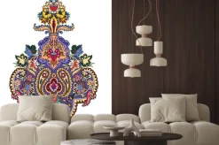 Naklejka: Motyw, wzór, kwiatowy, róż, koncepcja, dekoracja, ornement, orientalny,